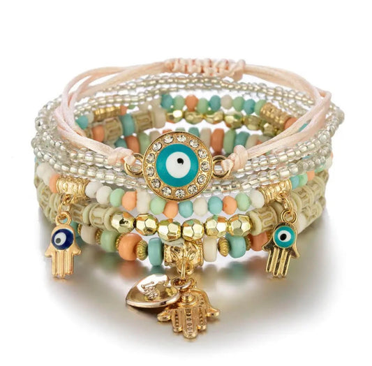 Multicolor Bohemian Bracelet Set