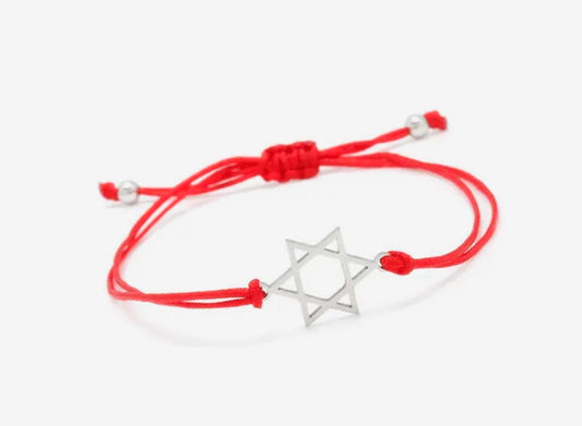 Red String with Silver Magen David