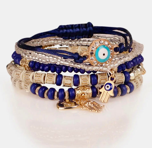 Navy Blue Bohemian Bracelet Set